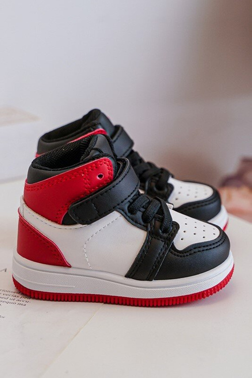 Wysokie Dziecięce Buty Sportowe Biało-Czerwone Teredite