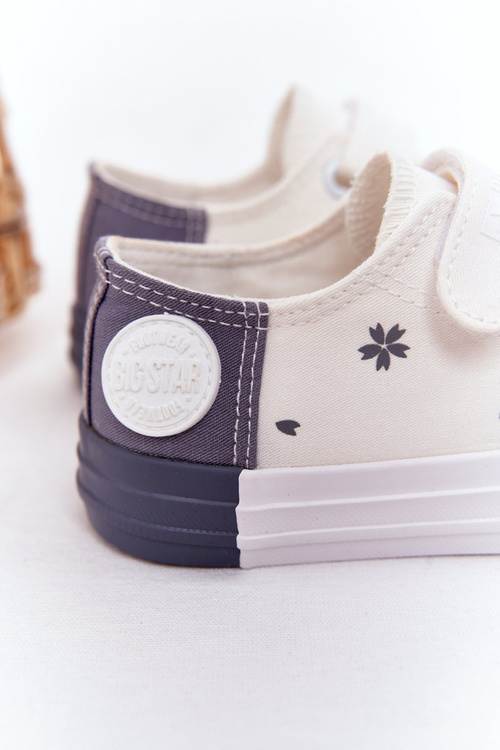 Dziecięce Trampki Na Rzep BIG STAR HH374052 Biało-Szare