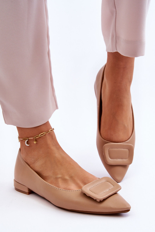 Klasyczne Baleriny Z Ozdobą Beżowe Rivea