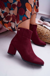 Botki Damskie Na Obcasie Sergio Leone Bordowe BT522