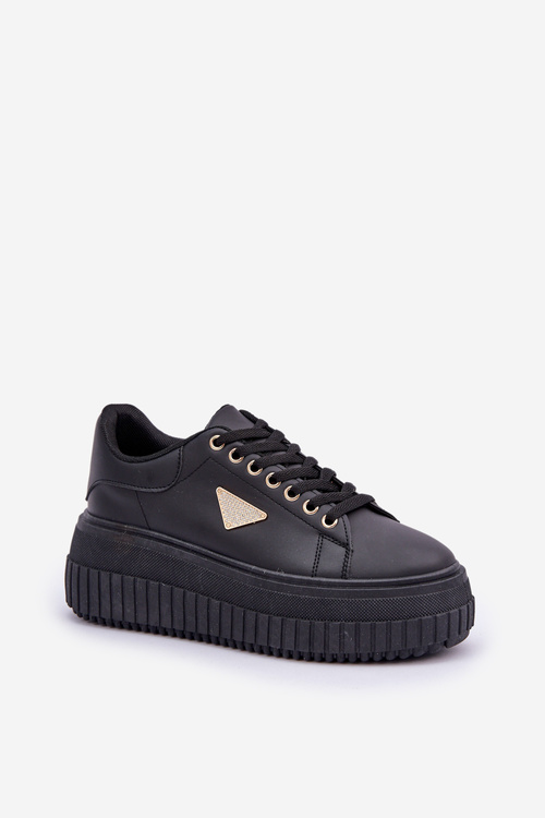 Stylowe Sneakersy Na Masywnej Platformie Czarne Vallexia
