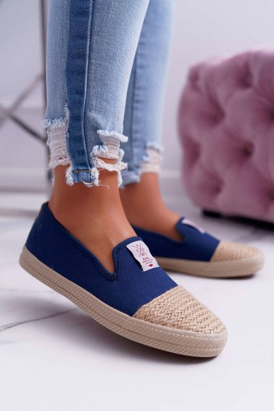 Espadryle Damskie Cross Jeans Granatowe DD2R4046