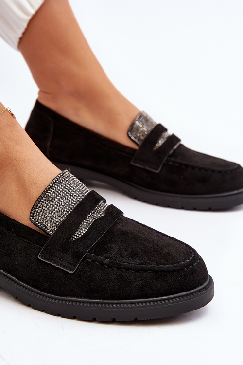 Damskie Zdobione Mokasyny Czarne Dananei