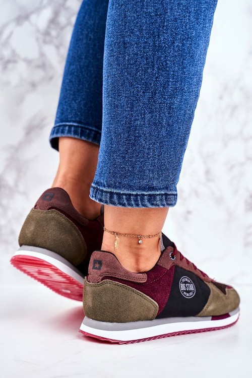 Sportowe Młodzieżowe Big Star Szaro Bordowe GG274459