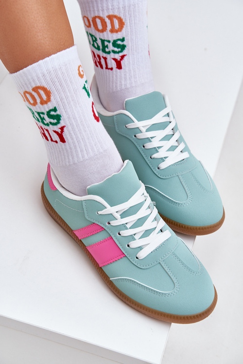 Niskie Sneakersy Damskie Z Eko Skóry Miętowe Nonalorin