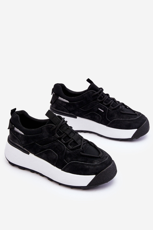 Damskie Buty Sportowe Na Platformie Czarne Dakari