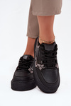Damskie Sneakersy Na Platformie Big Star SS274358 Panterka Czarne