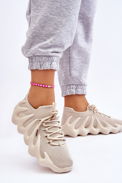 Damskie Wsuwane Sneakersy Beżowe Myles