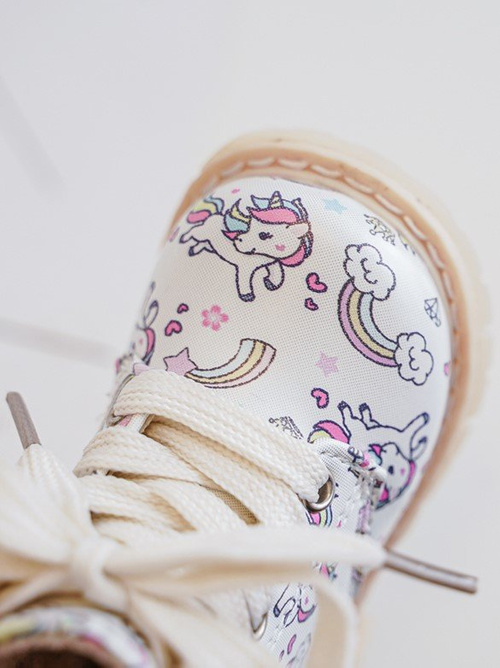 Ocieplane Botki Dziecięce Na Suwak Beżowe Dolida - Kucyki