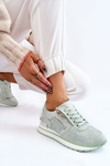 Damskie Buty Sportowe Z Ozdobnym Zamkiem Zielone Adrea