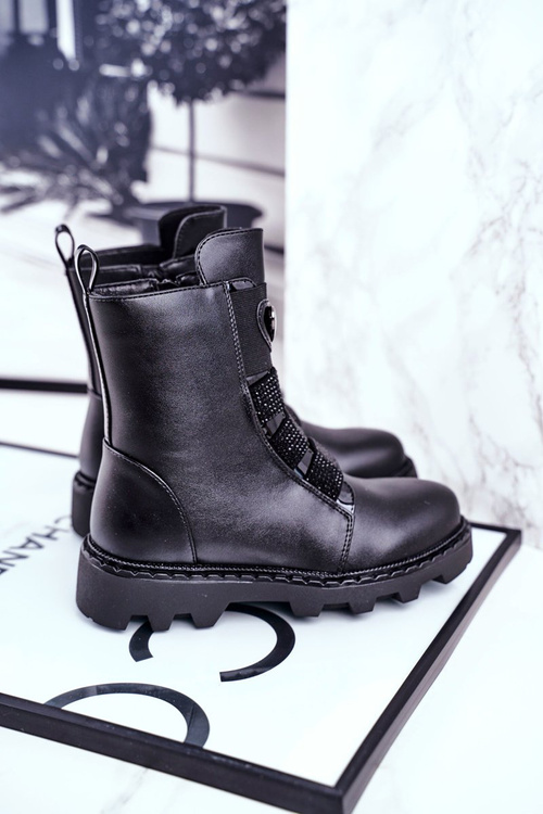 Dziecięce Botki Ocieplane Czarne Balloon