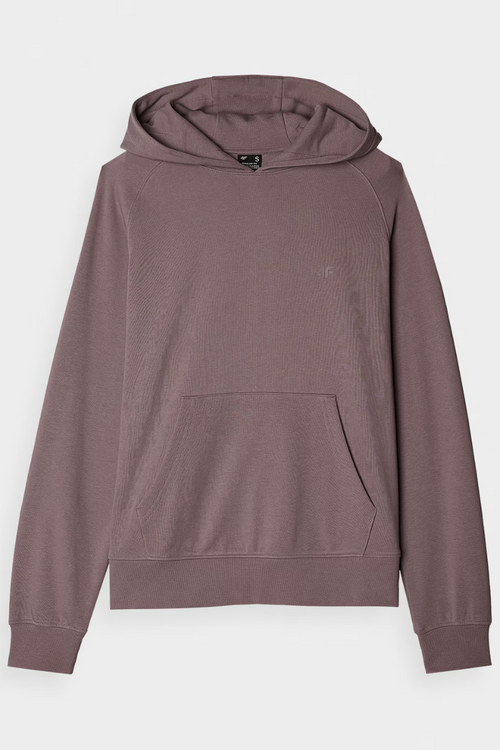 Dresowa Bluza Damska Z Kapturem Nierozpinana 4F 4FWMM00TSWSF1468-83S Beżowa