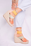 Sandałki Damskie Na Koturnie espadrylu kolorowe Beautiful One