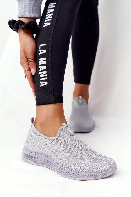 Damskie Sportowe Buty Slip-on Szare Be Stretchy