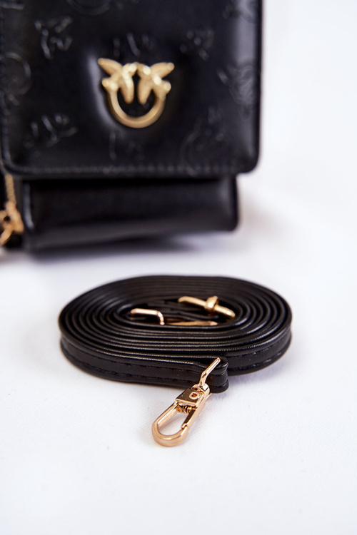 Modna Torebka Portfel 2w1 Z Tłoczeniem Czarna Savano