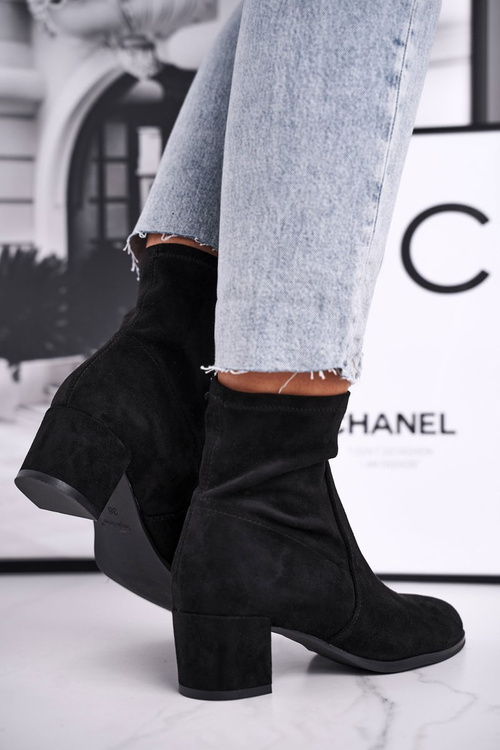 Botki Damskie Na Obcasie Sergio Leone Czarne BT151