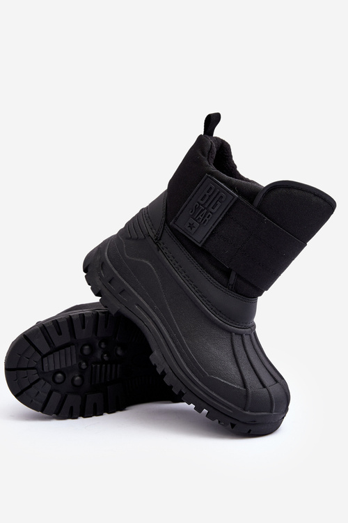 Dziecięce Śniegowce Na Rzep Ocieplane Czarne Big Star MM374122