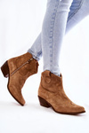 Damskie Botki W Szpic Lewski Shoes 3236 Beżowe
