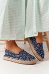 Espadryle Na Plecionej Platformie Big Star AA274628 Granatowe