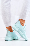 Sportowe Buty Sneakersy Materiałowe Miętowe Nolene