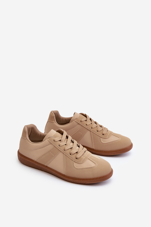 Damskie Niskie Sneakersy Beżowe Braidn