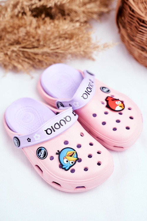 Klapki Dziecięce Piankowe Kroksy Różowe Ptaszki AngryBirds