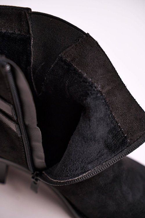 Botki Damskie Sergio Leone Zamszowe Czarne BT615
