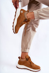 Damskie Ocieplane Buty Trekkingowe Trapery Camel Otto
