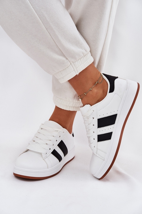 Sneakersy Damskie Z Eko Skóry Białe Arlenina