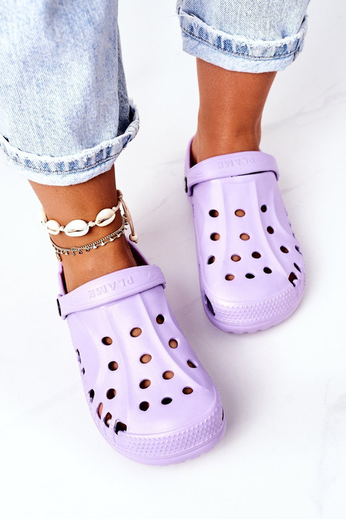 Damskie Piankowe Klapki Kroksy EVA Fioletowe