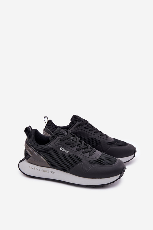 Sneakersy Męskie Na Platformie Big Star RR174361 Hi-Poly System Czarne