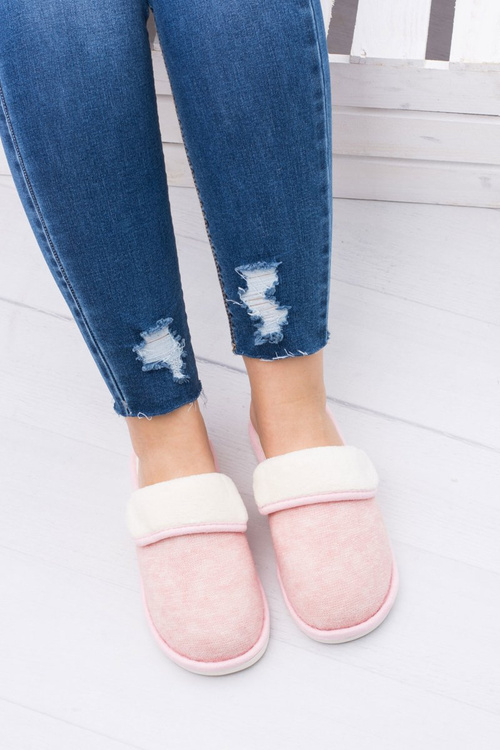 Damskie Różowe Domowe Klapki Papcie Sleepy