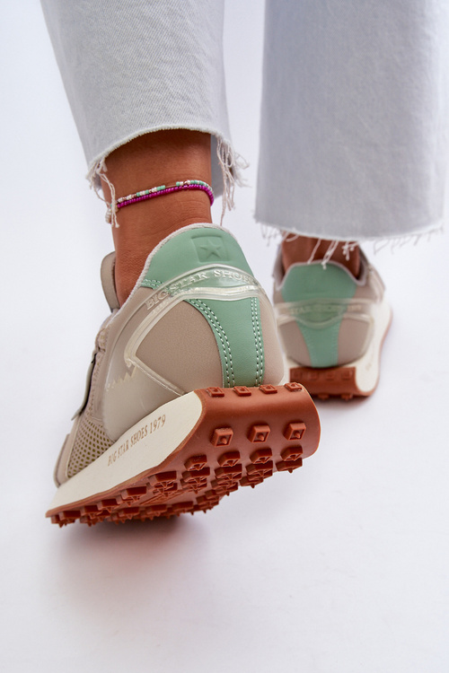 Sneakersy Damskie Na Platformie Memory Foam System Big Star NN274681 Beżowe
