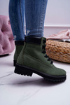 Damskie Botki Trapery Big Star Zielone EE274031