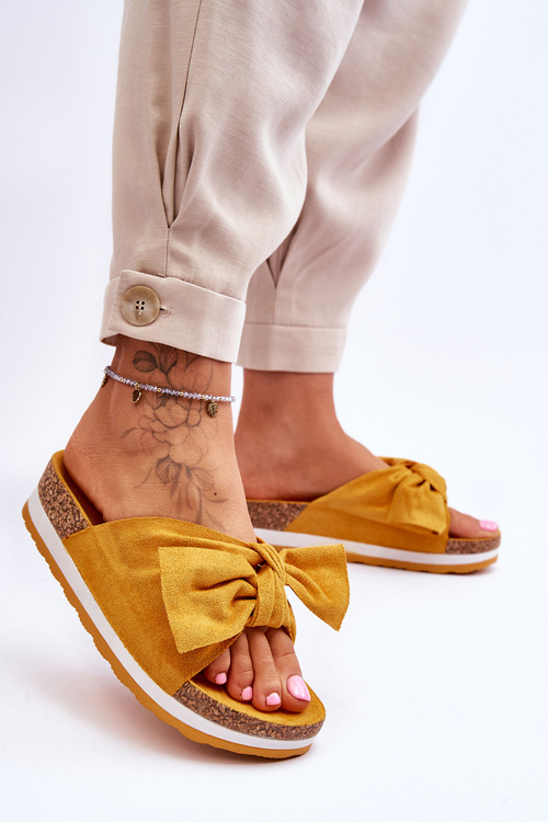 Klapki Na Platformie Żółte So Comfy