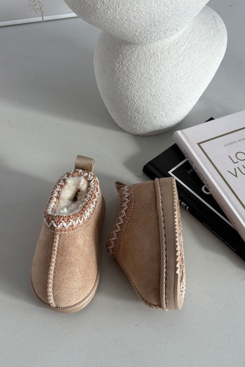 Śniegowce Dziecięce Z Haftem Beżowe Prina