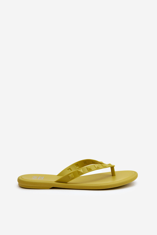 Płaskie Elastyczne Klapki Japonki Damskie ZAXY JJ285253 Limonkowe