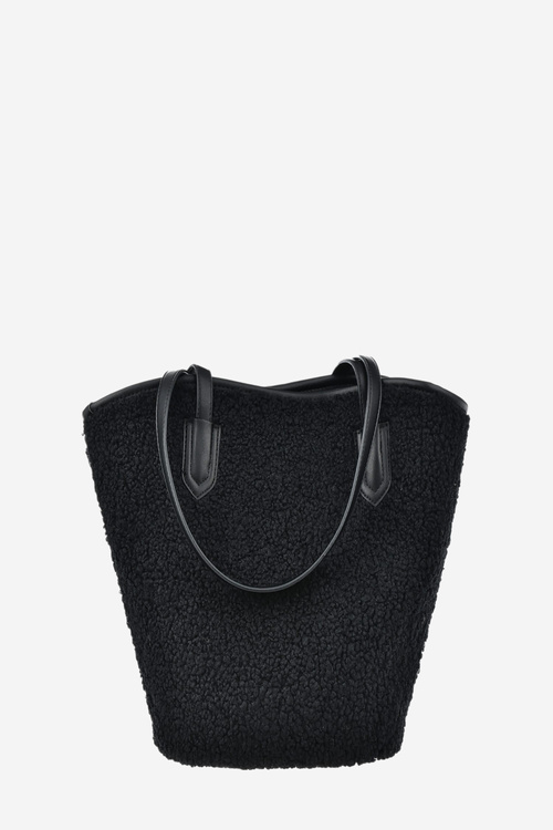 Torebka Shopperka Z Futerkiem Typu Baranek Big Star OO574147 Czarna