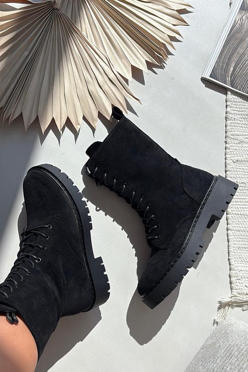 Botki Workery Damskie Ocieplane Czarne Marvielle