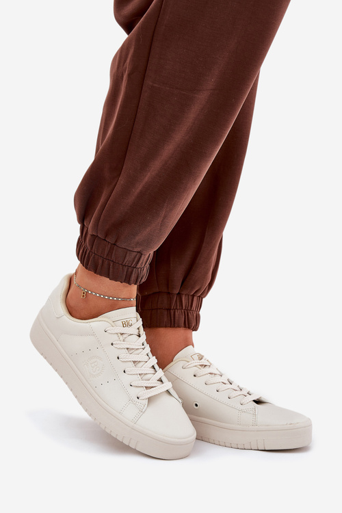 Niskie Trampki Damskie Z Eko Skóry Big Star NN274578 Beżowe