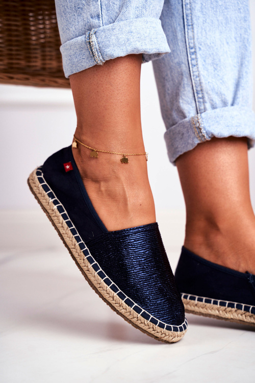 Espadryle Damskie Pleciona Podeszwa Granatowe Big Star DD274A147