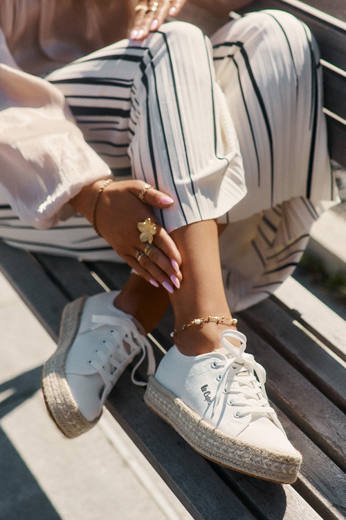 Trampki Damskie Z Plecionką Lee Cooper LCW-25-44-3217 Białe