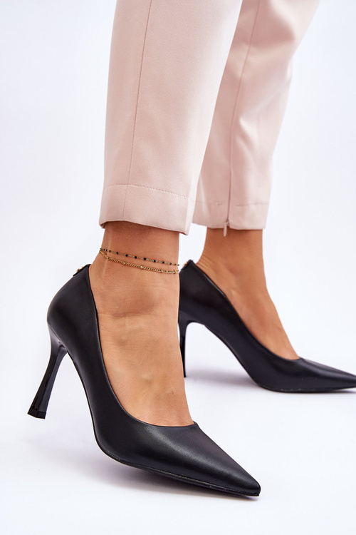 Skórzane Klasyczne Szpilki Czarne Kelsey