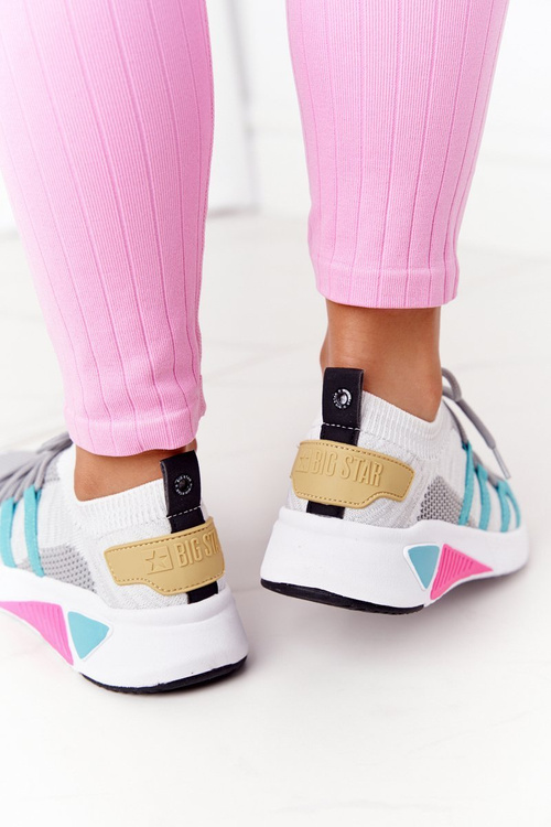 Damskie Sportowe Buty Memory Foam Big Star HH274531 Biało-Szare