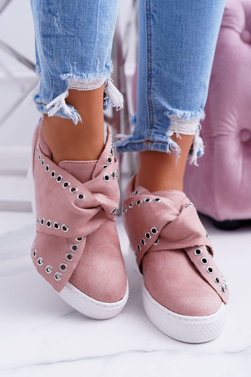 Sneakersy damskie Koturny LU BOO Różowe Margo