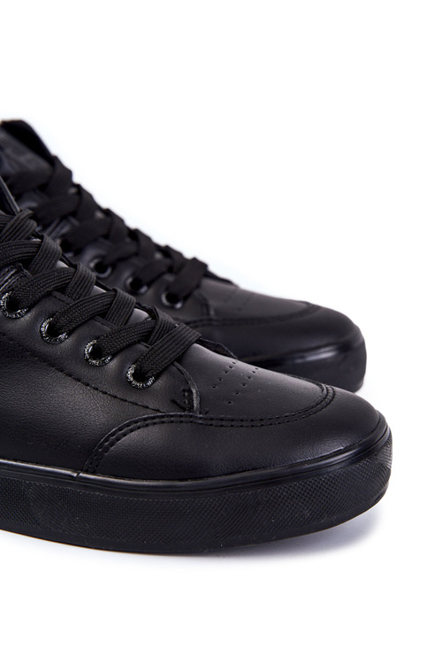 Męskie Klasyczne Skórzane Trampki Big Star KK174348 Czarne