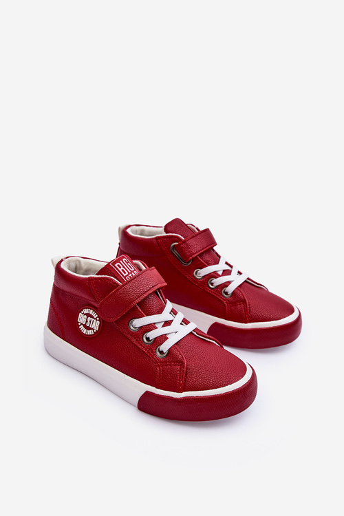 Skórzane Dziecięce Trampki Big Star EE374004 Czerwone
