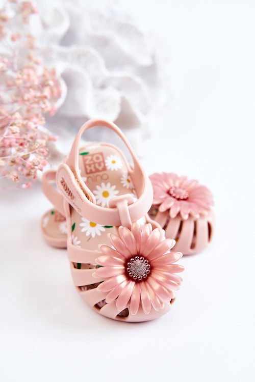 Dziecięce Sandałki Na Rzep Pachnące ZAXY JJ385032 Jasnoróżowe