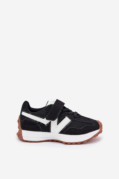 Sneakersy Dziecięce Na Rzep Czarne Tezzu
