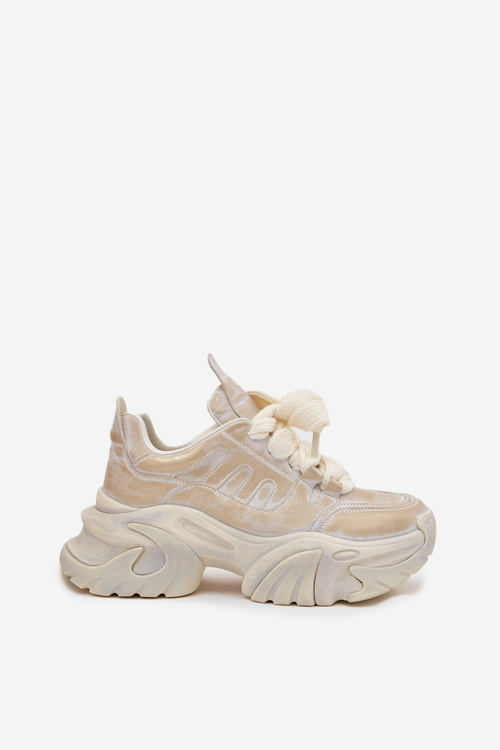 Skórzane Sneakersy Damskie GOE SS2N4009 Złote